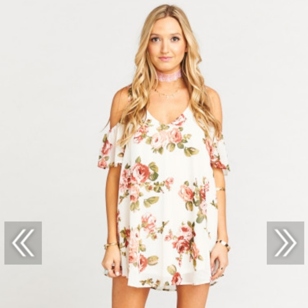 Birdie Ruffle Dress with floral pattern